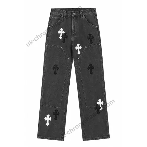 Chrome Hearts Cross Patch Black Jeans